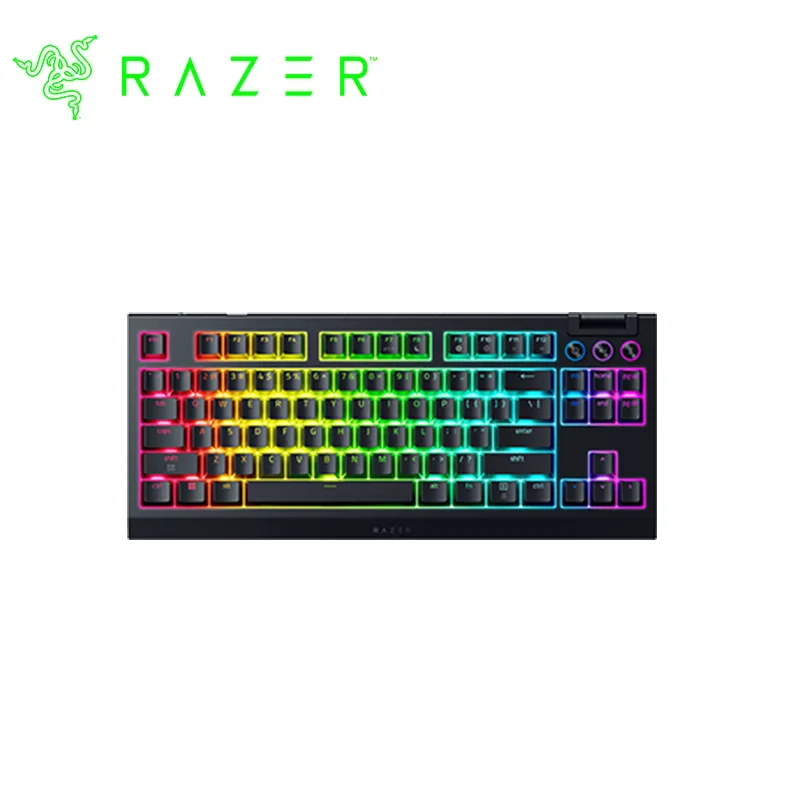 Razer 黑寡婦蜘BlackWidow V4 TKL HyperSpeed 三模熱插拔幻彩版鍵盤橘