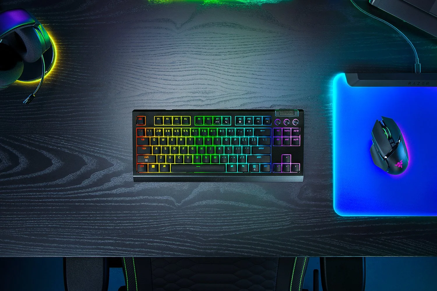 Razer 黑寡婦蜘BlackWidow V4 TKL HyperSpeed 三模熱插拔幻彩版鍵盤橘